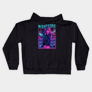 Nightcore Japanese Music Anime Aesthetic Manga EDM Kids Hoodie